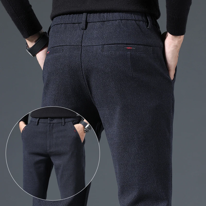 2025春秋季新款男士休闲裤商务修身直筒男裤简约舒适百搭弹力长裤