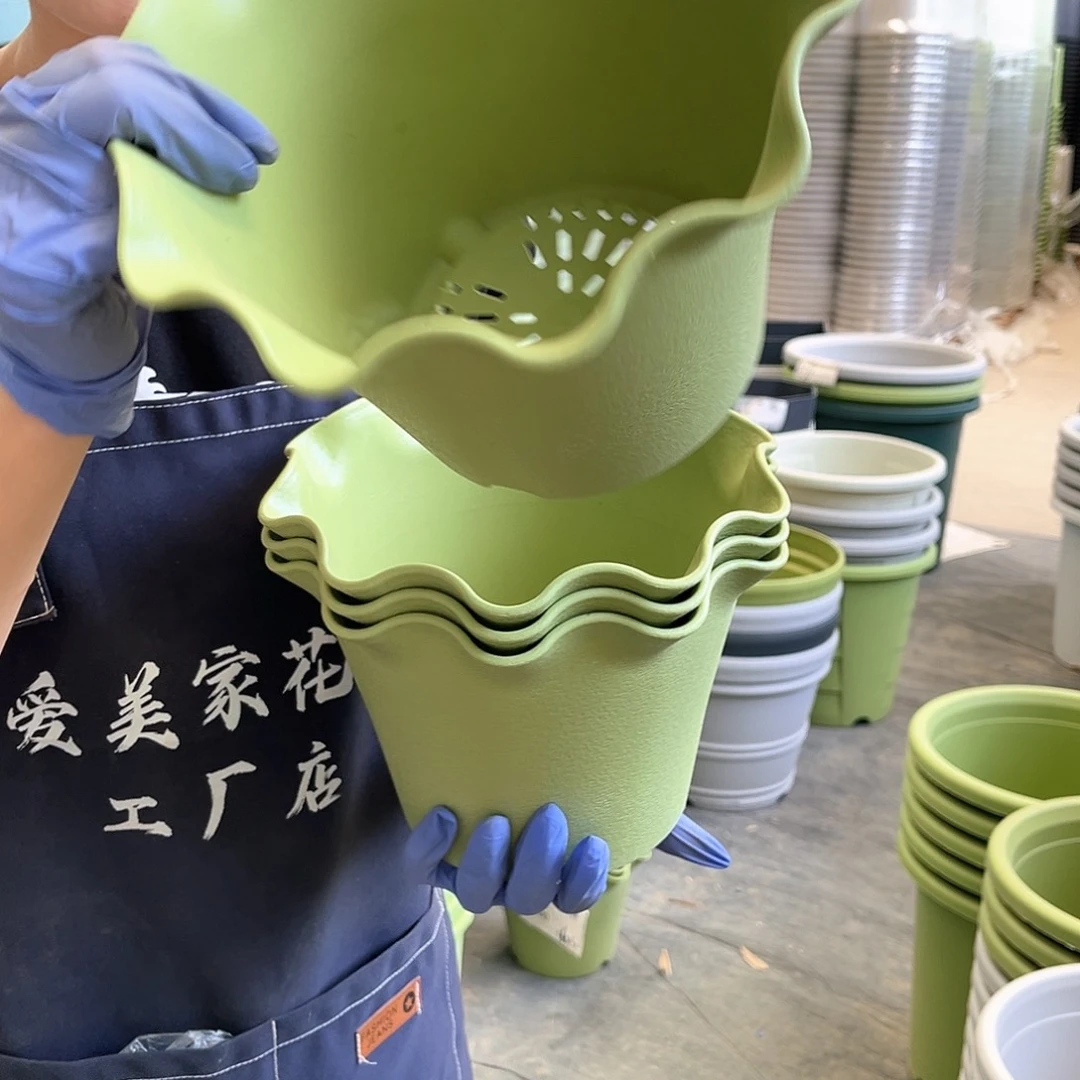 荷叶盆3#果绿色5个含托