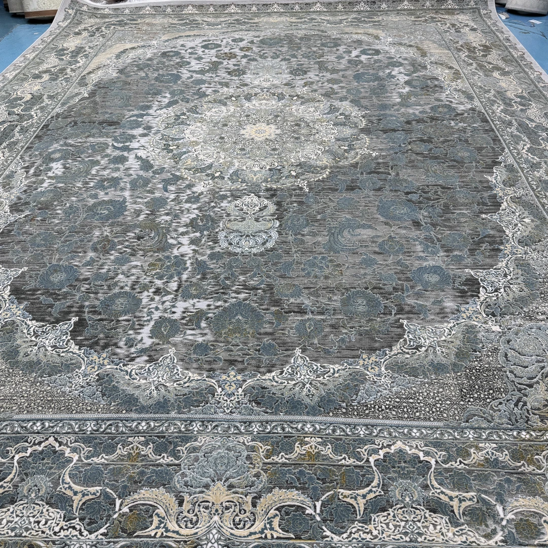 3*4米美式复古风伊朗进口晴纶加丝客厅茶几地毯卧室大面积地毯