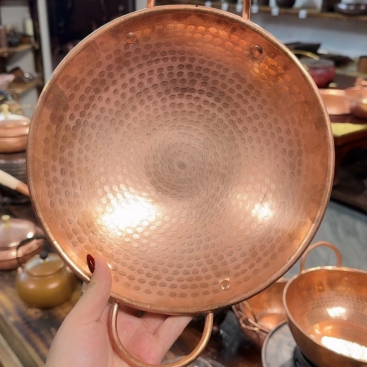 紫铜手工制作干锅23口径