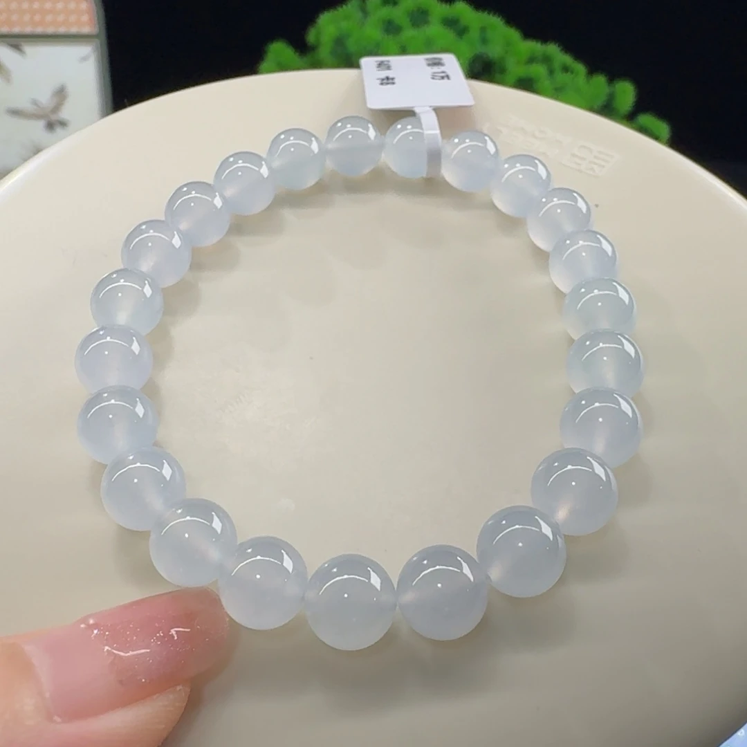 未镶嵌手链翡翠老坑料！冰胶白月光卡8 纯欲！