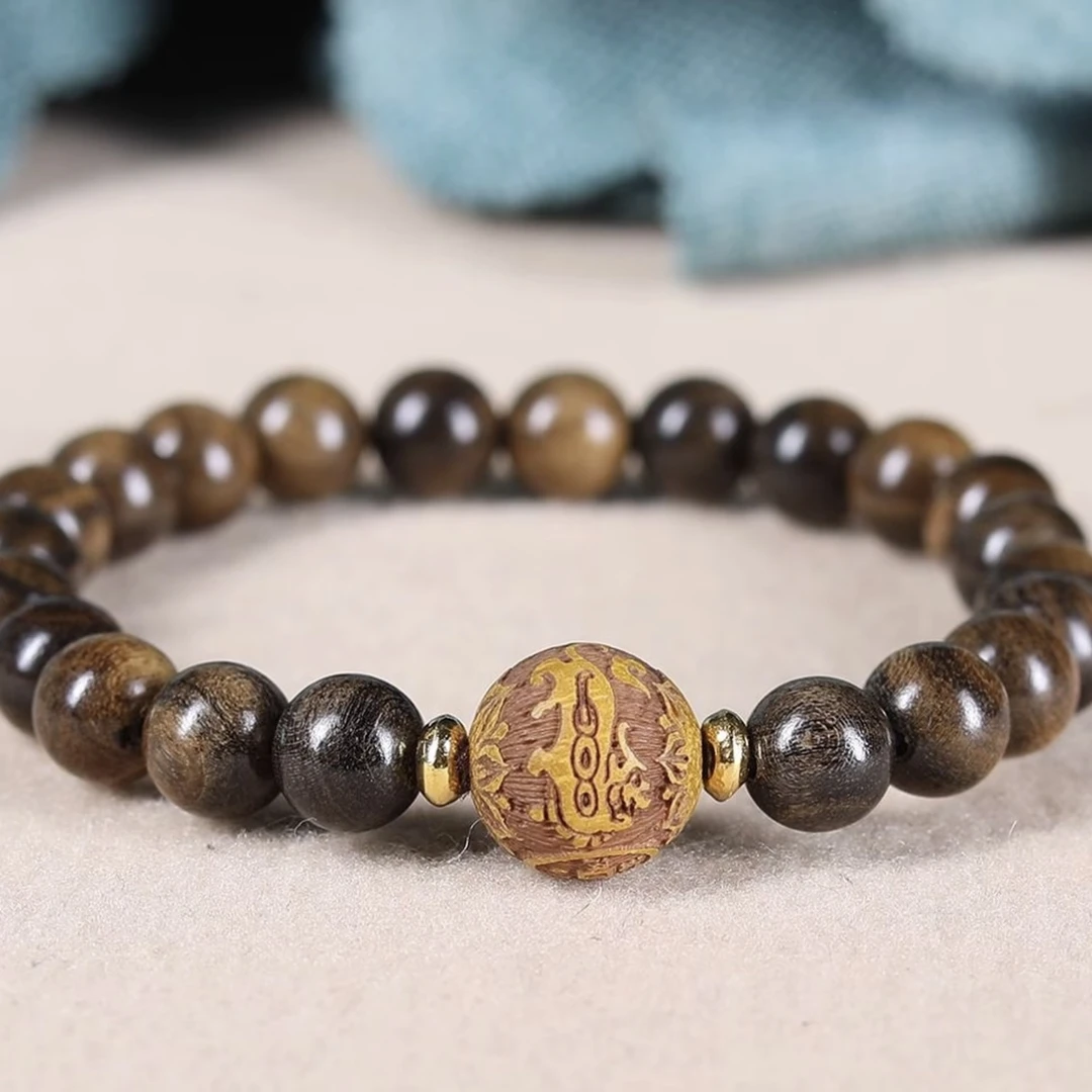 花梨单圈手串手链时尚大气搭配雕刻精品 （无礼盒）MJW0556