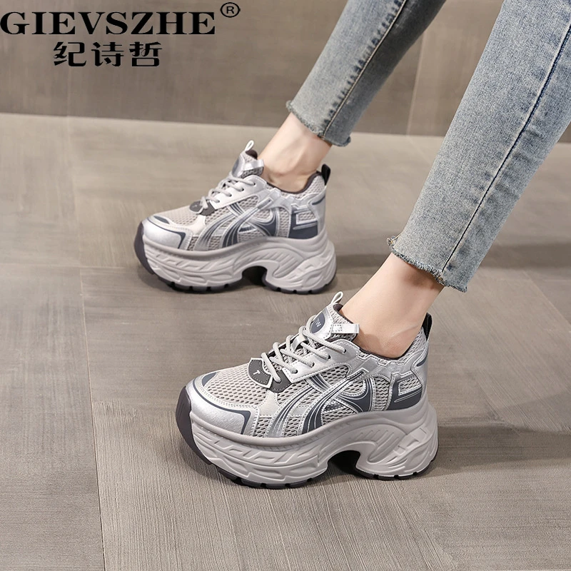 纪诗哲厚底增高老爹鞋女秋冬季新款ins松糕小个子8cm运动休闲鞋女