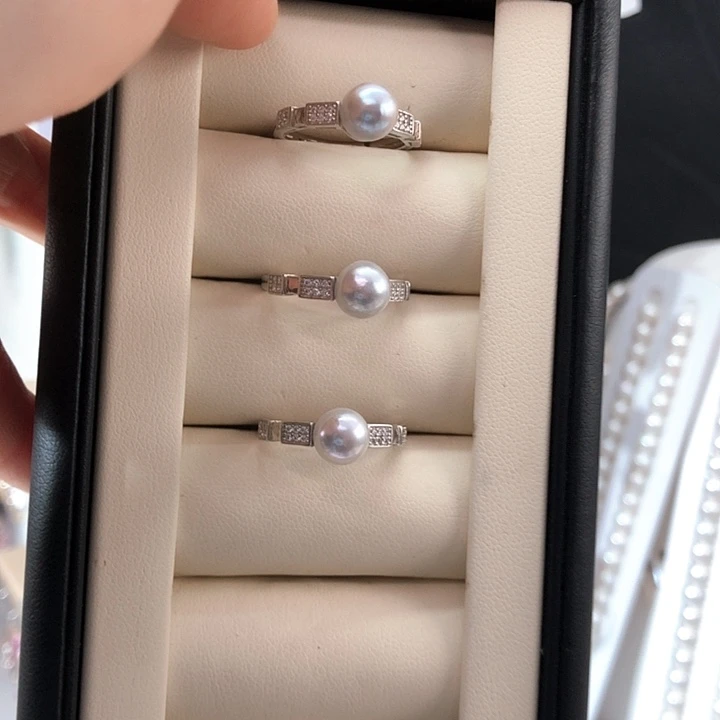 银S925镶嵌海水珍珠戒指