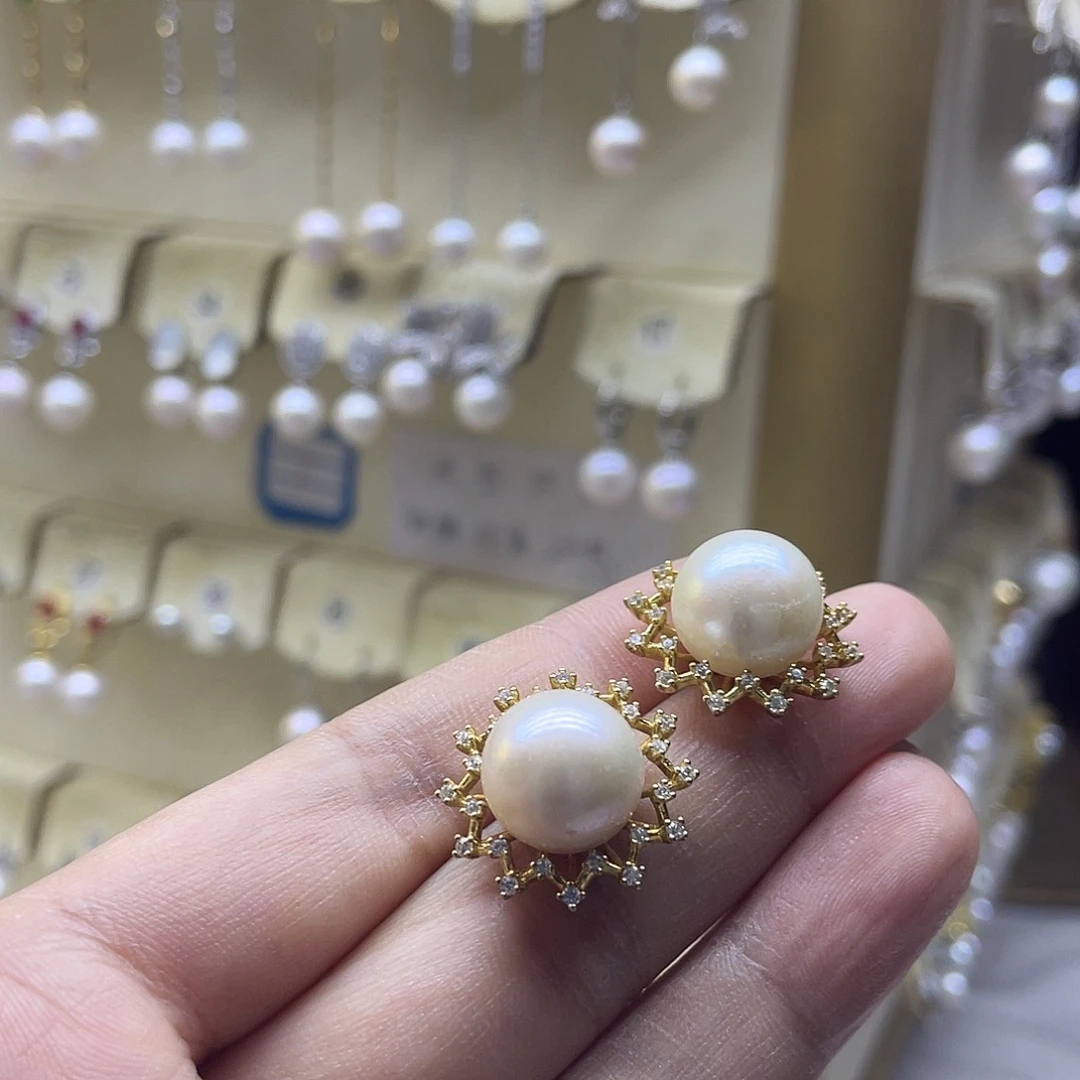 耳饰淡水珍珠银S925镶嵌