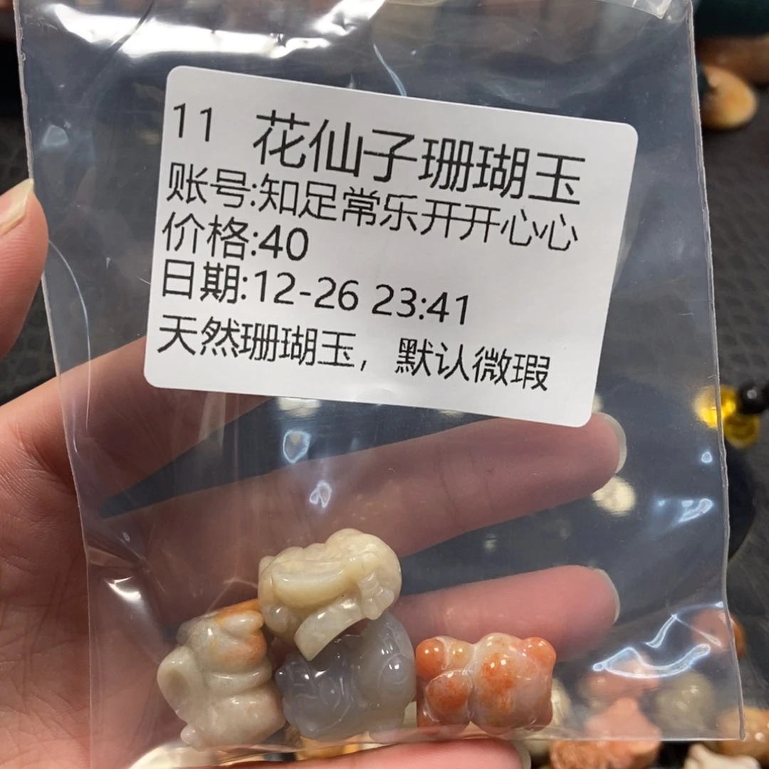 知***心硅化珊瑚（珊瑚玉）未镶嵌珠宝半成品11