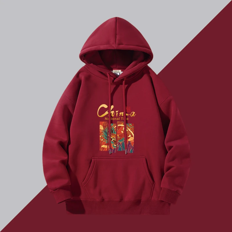 仓石一树潮牌本命年国风连帽卫衣男2026秋冬新款时尚宽松休闲上衣