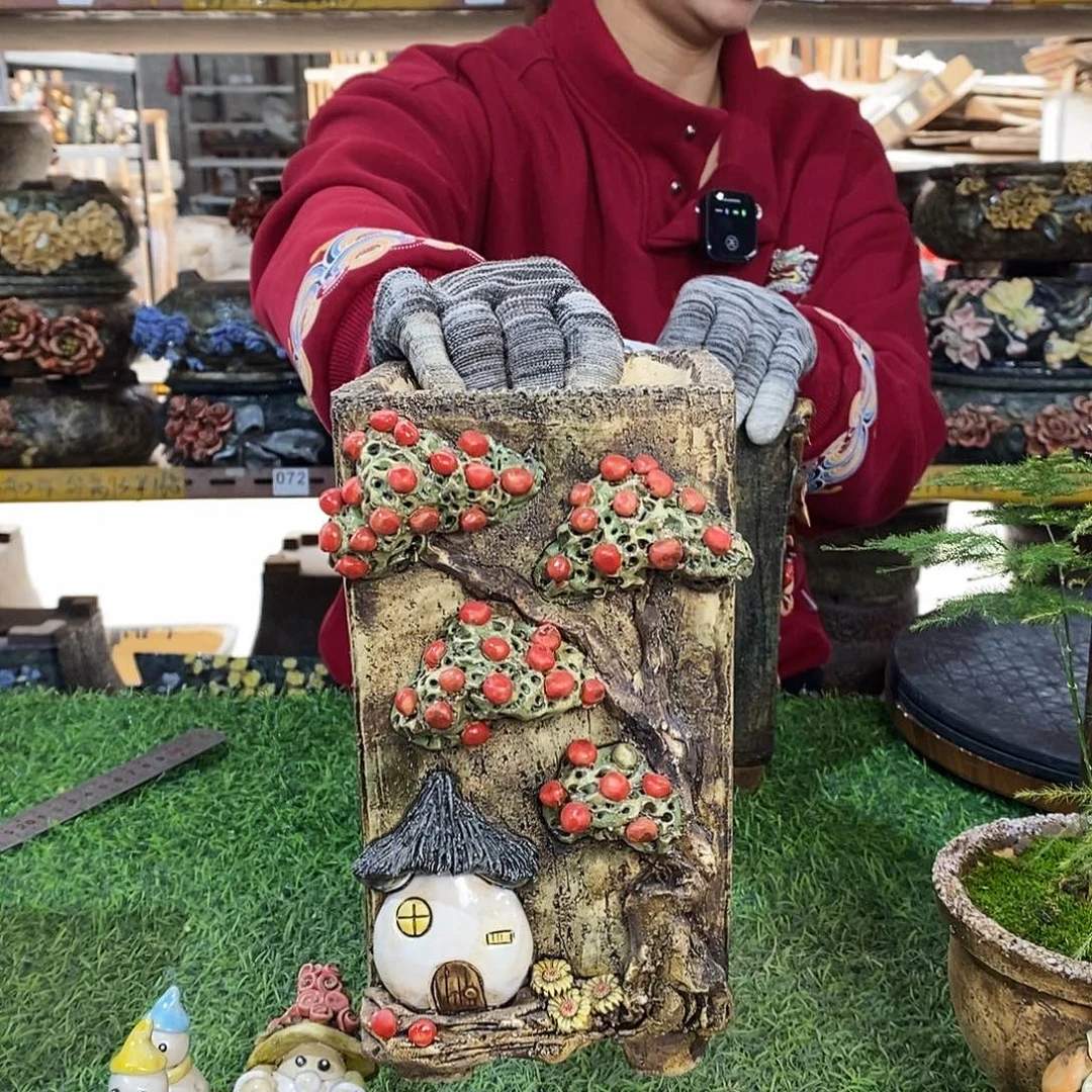 红陶青藤花器多肉花盆