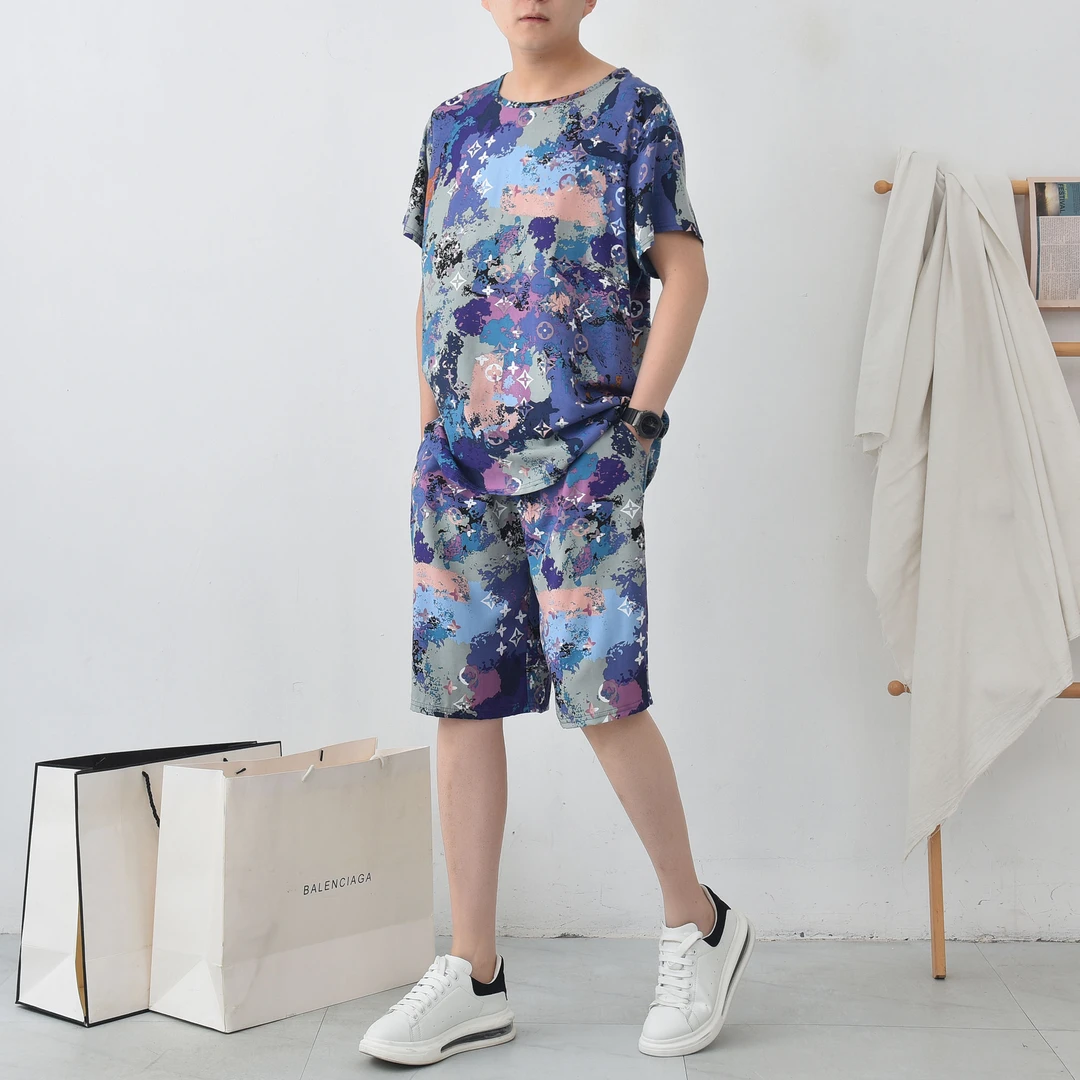 男士棉绸睡衣2025夏季新款休闲短袖短裤套装薄款大码人造棉家居服