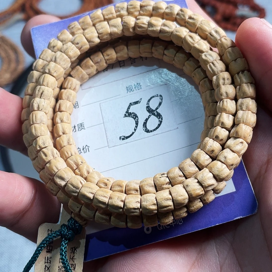 吊坠柏香籽/百香籽6mm➕热振厚切直切顺纹鬼108长串