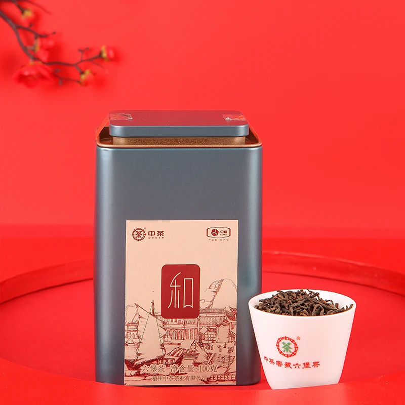 中茶【和罐】中茶窖藏六堡2020年陈化特级100g罐装散茶广西梧州黑茶