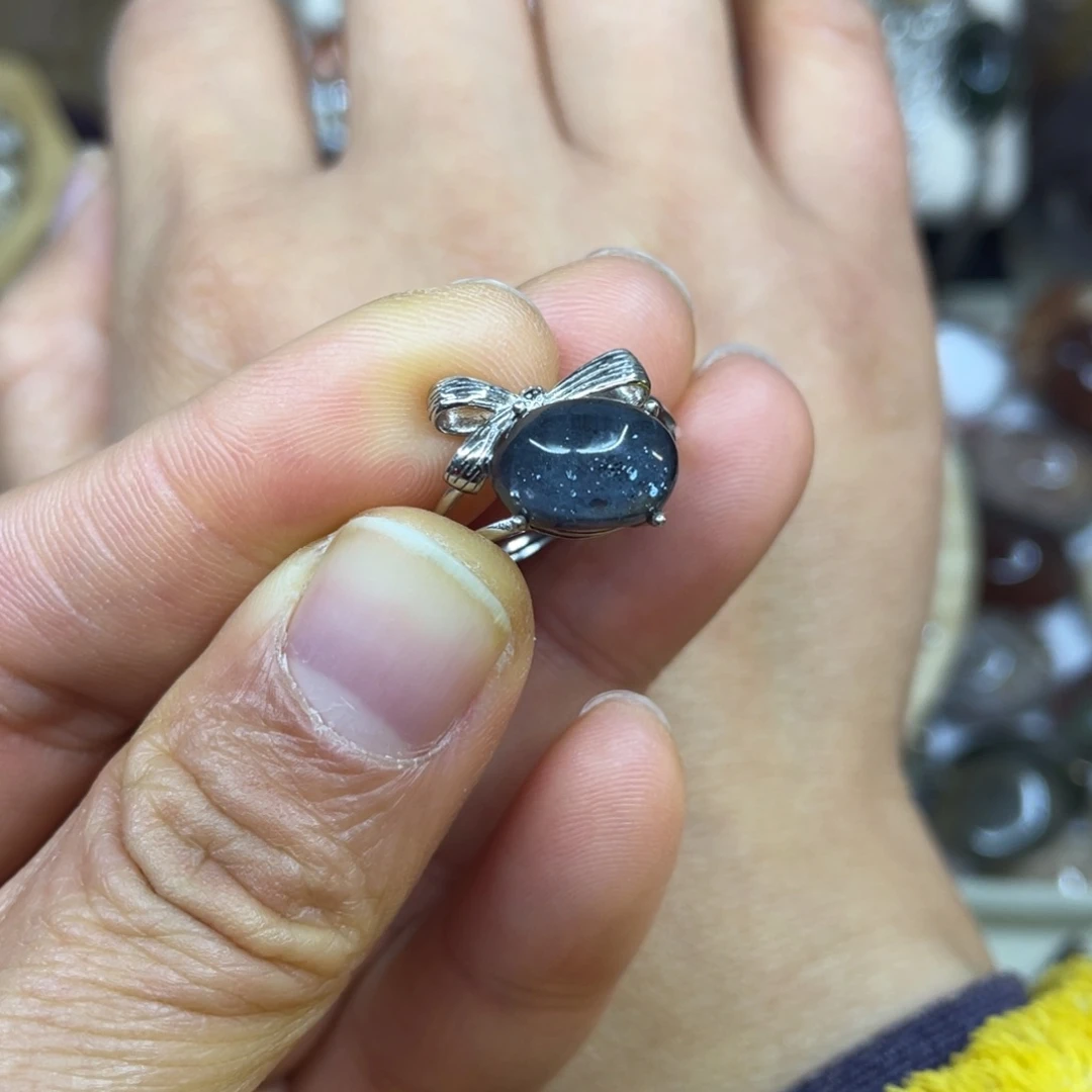 【闪购商品】银S925镶嵌珠宝半成品水晶戒指