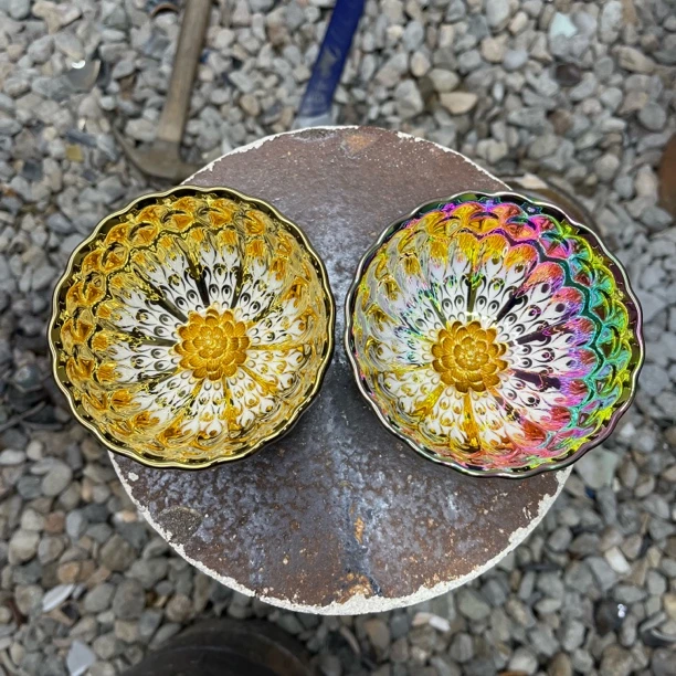 【闪购商品】金莲 彩莲对杯 茶杯主人杯陶瓷.匠心传承传统