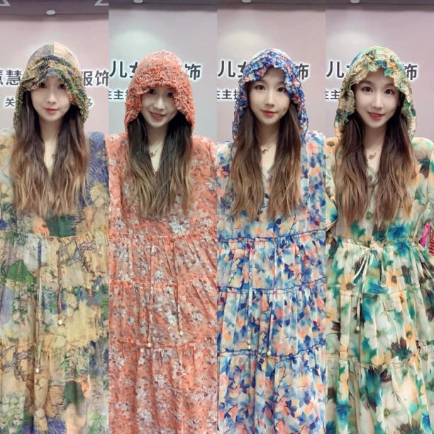 2119夏季新款连帽韩版时尚休闲防晒减龄大码女装连衣裙