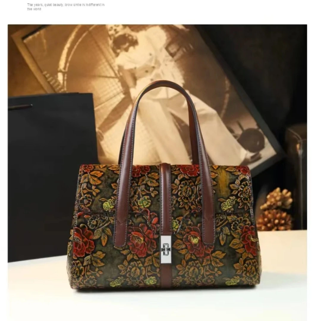 KIBEASS新款时尚富贵花单肩斜挎百搭手提小众耐磨网红女士包0065