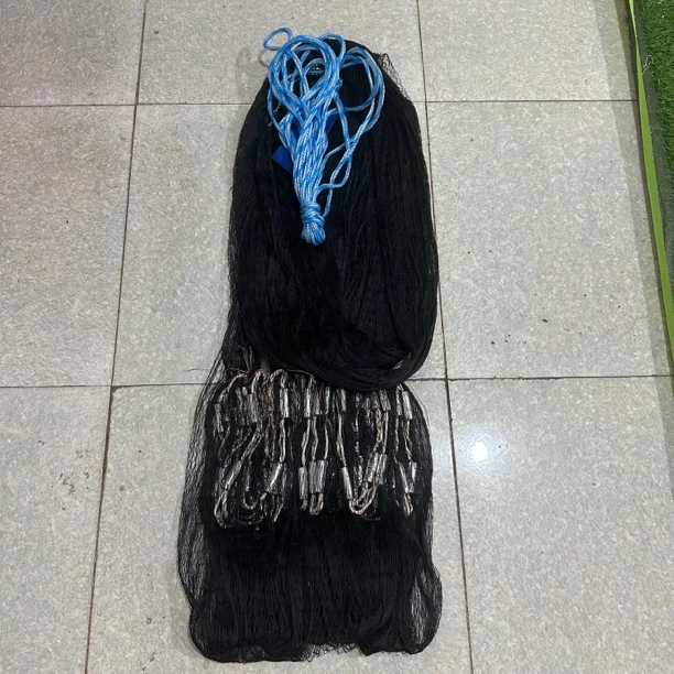 精编高强黑尼龙线传统老式手撒网渔网打鱼网手抛网