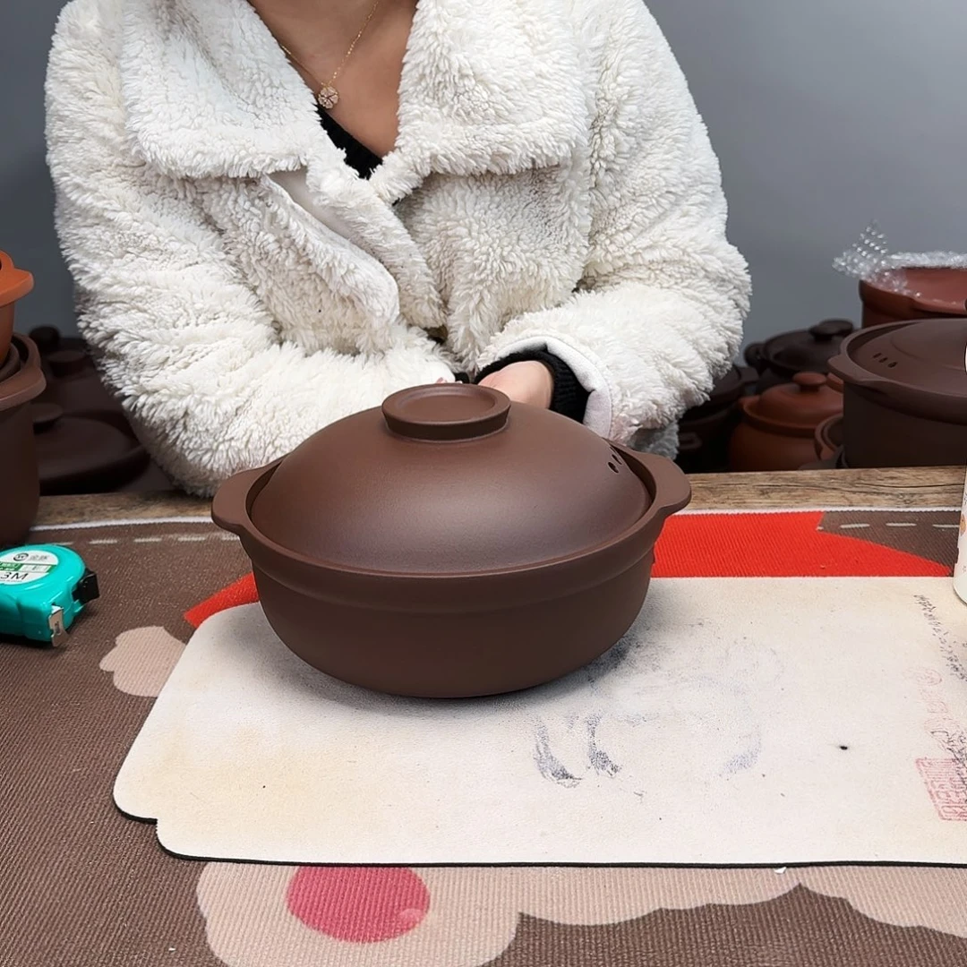 紫砂砂锅1.8升正品无暇