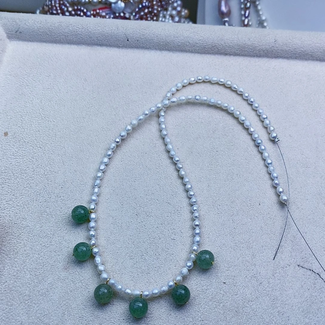 淡水珍珠颈饰银S925镶嵌