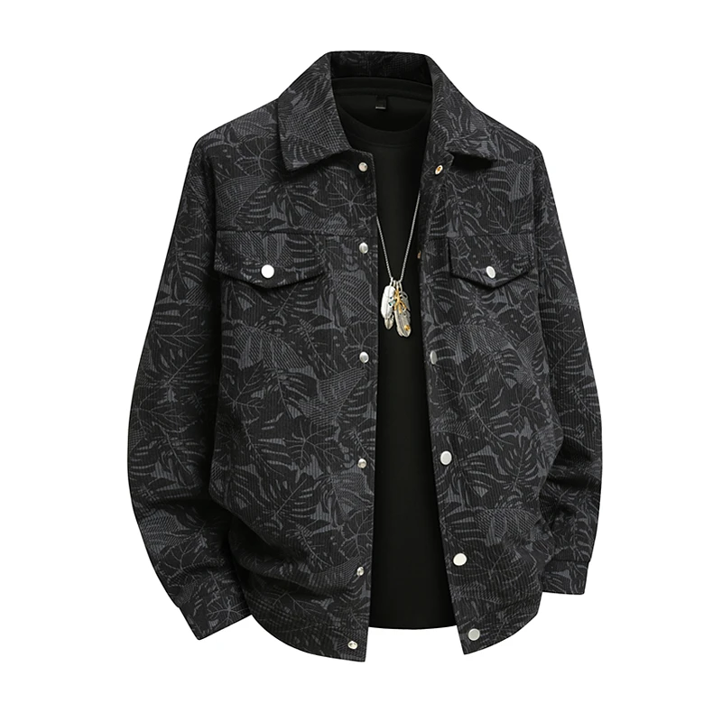 春秋季新款2026年工装口袋休闲外套男士青年翻领夹克灯芯绒上衣服