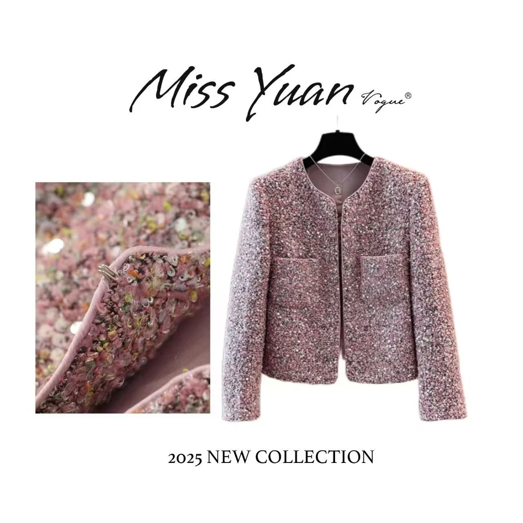 M.Y 媛总 专属亮片秋季小香风外套女气质短款时尚外套上衣60009