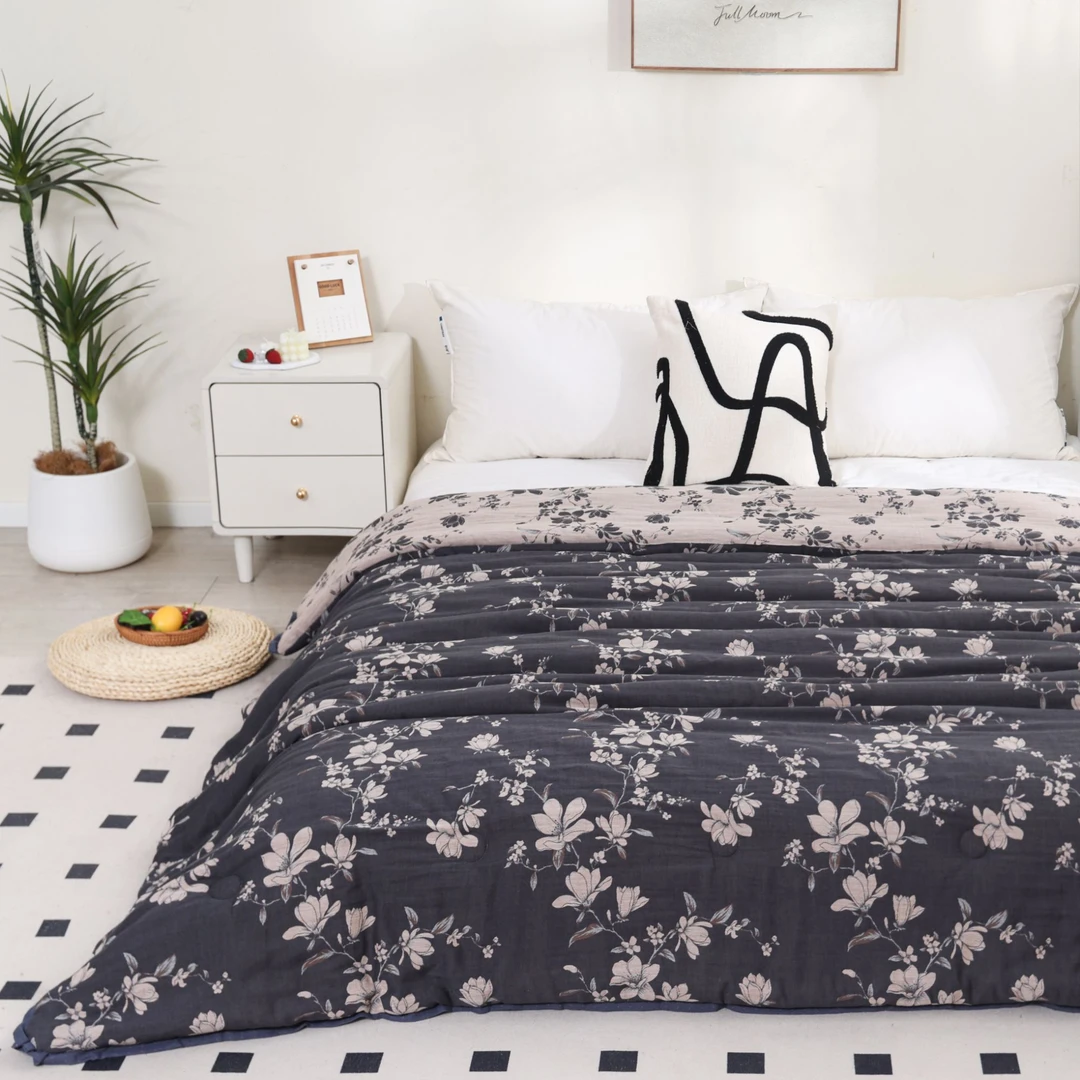 床单【花影】240X250 纯棉全棉 加厚双层纱双人床单