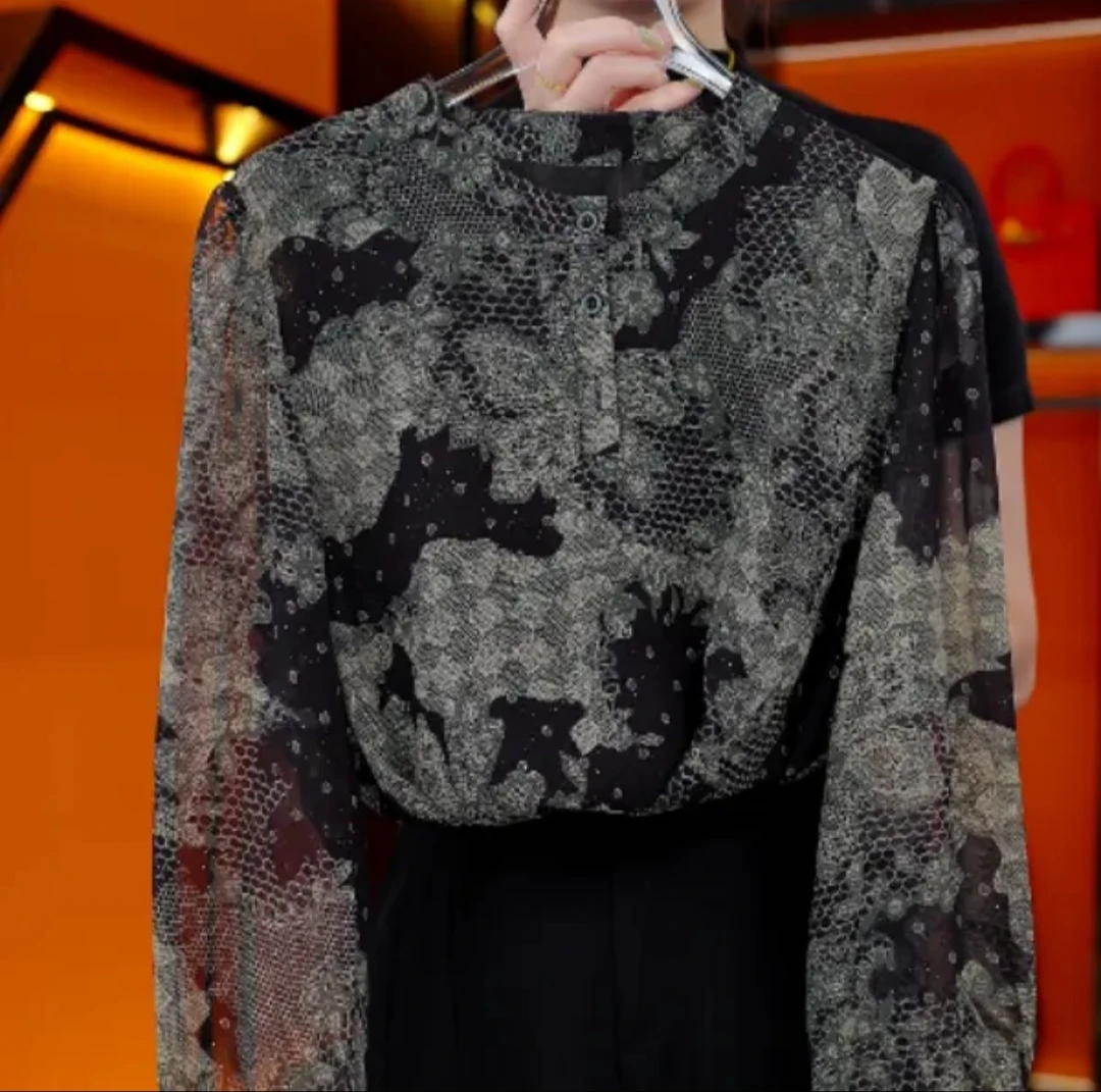 Y123-新款时尚百搭气质宽松减龄衬衫-格子