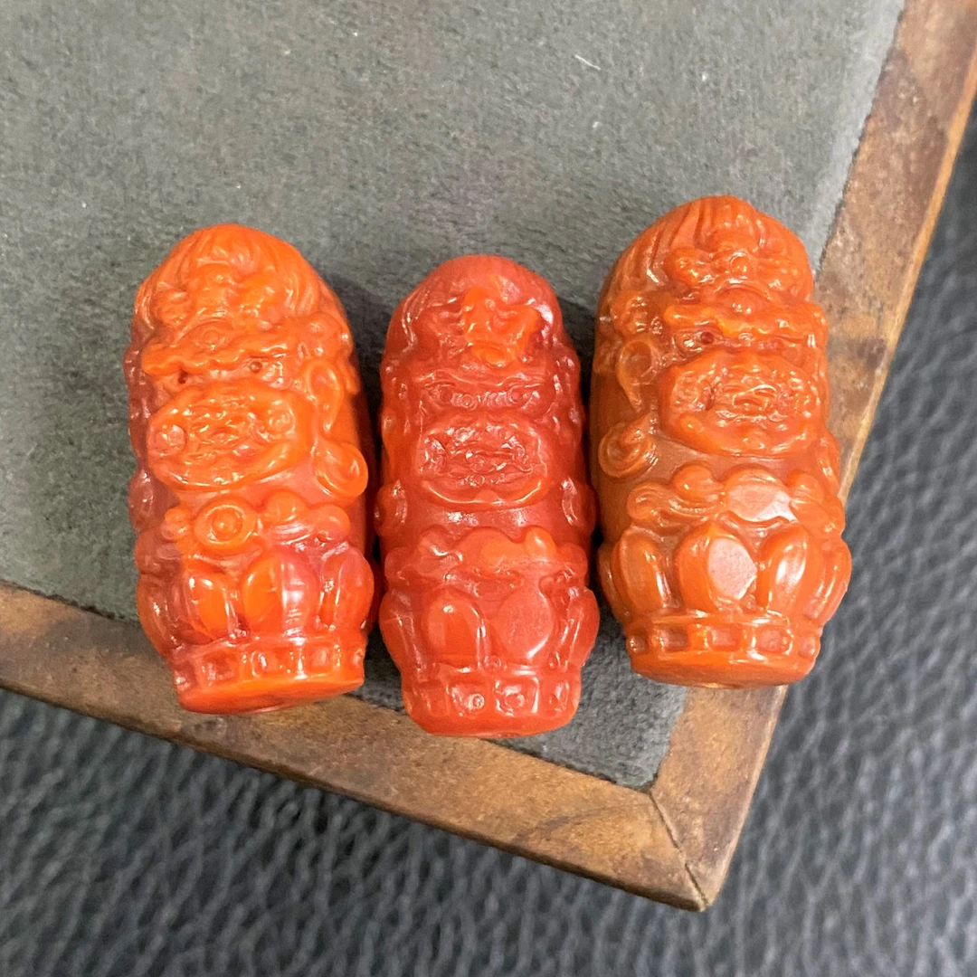 精美南红玛瑙雕刻大黑天配饰一个 DHT（多样性发其一）