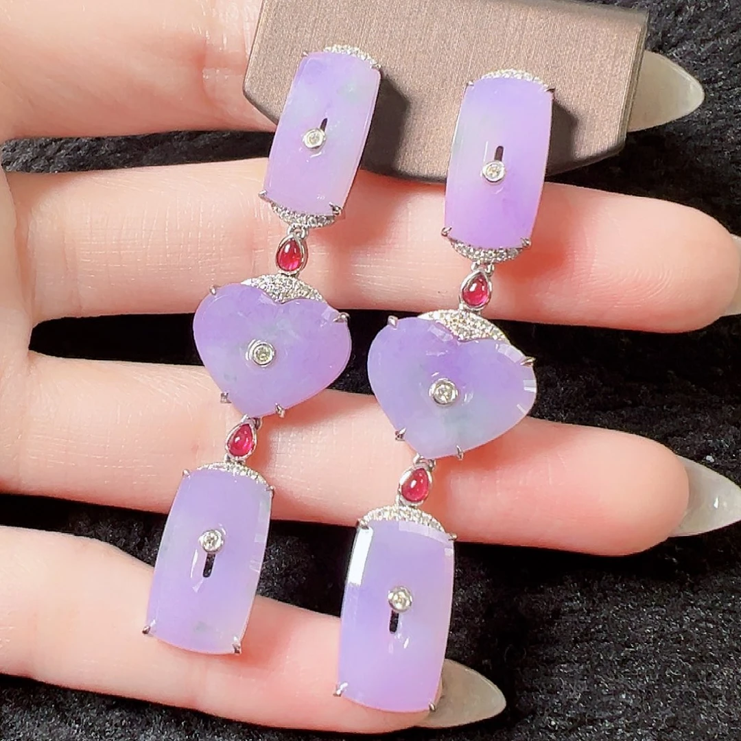 翡翠耳饰18K金镶嵌签收后24小时鉴赏期，过时不退