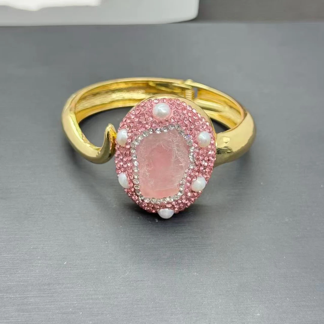 非金属珐琅手镯 钻缀金镯