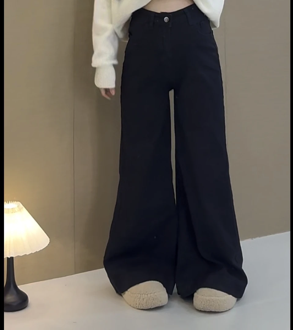 高腰大阔腿显瘦直筒垂感拖地裤709一