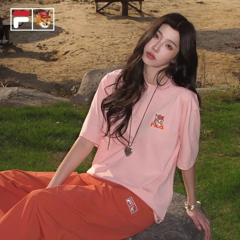 Fila/斐乐FILA多彩T小狐狸联名情侣T恤F11U529101F透气女