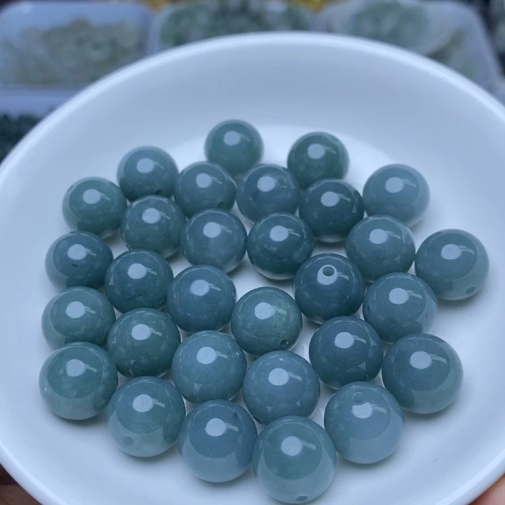 翡翠未镶嵌手链卡12冰蓝水6个