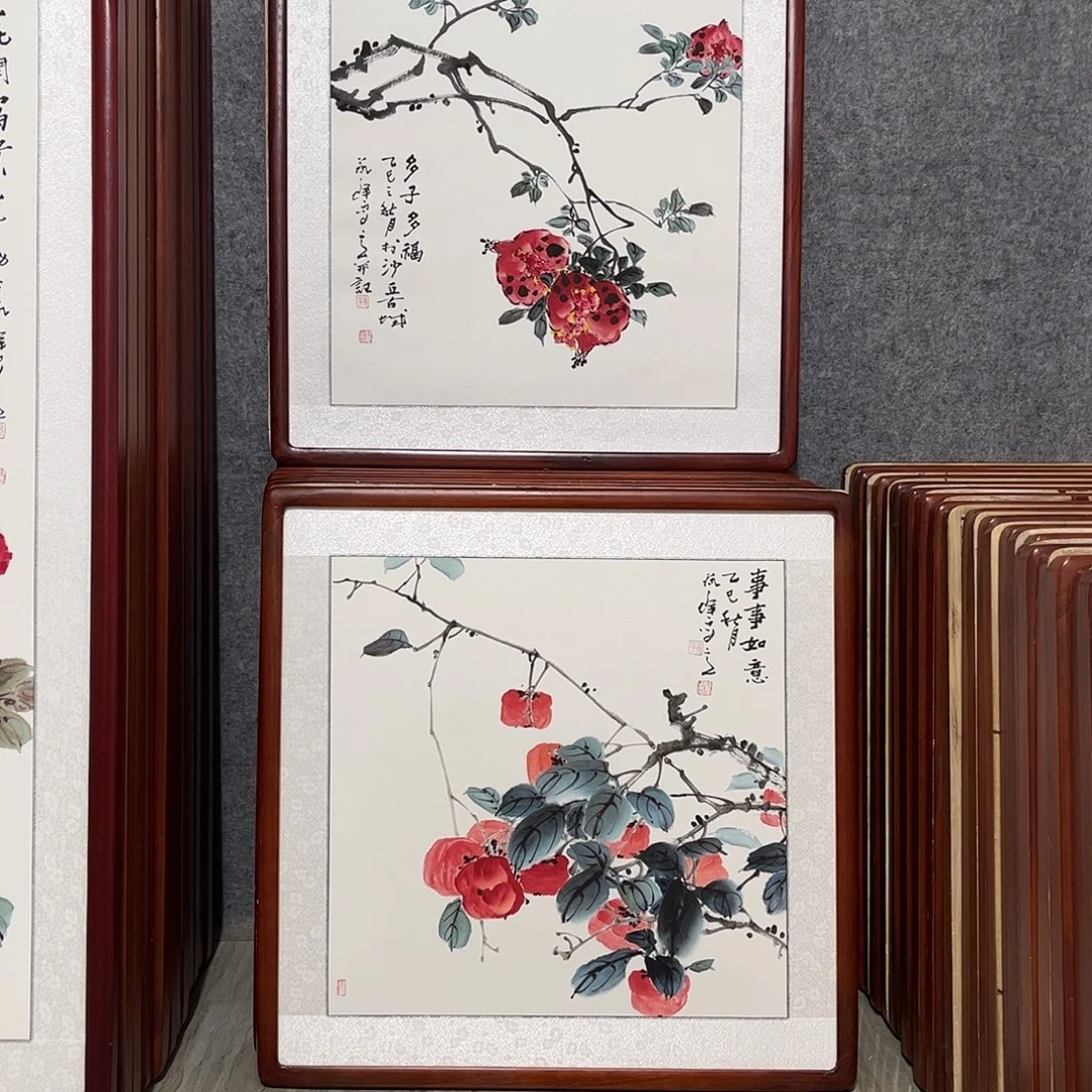 国画书画作品带框63×63