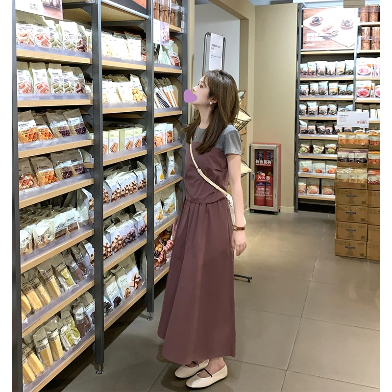 FUGUI RICH小个子【上衣＋半裙】套装女夏季新款拼接洋气出游两件套