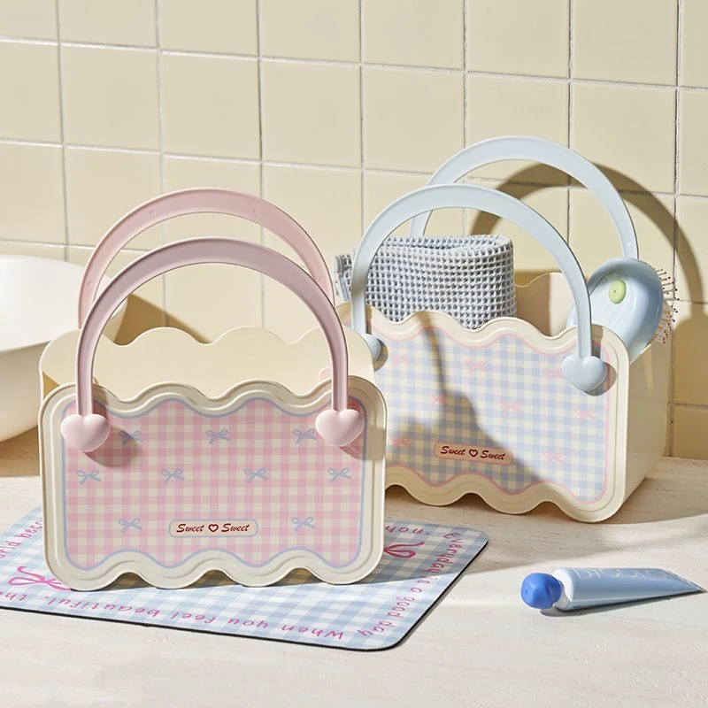 少女心浴筐洗澡篮子手提浴室洗漱用品收纳筐高颜值学生宿舍洗浴篮