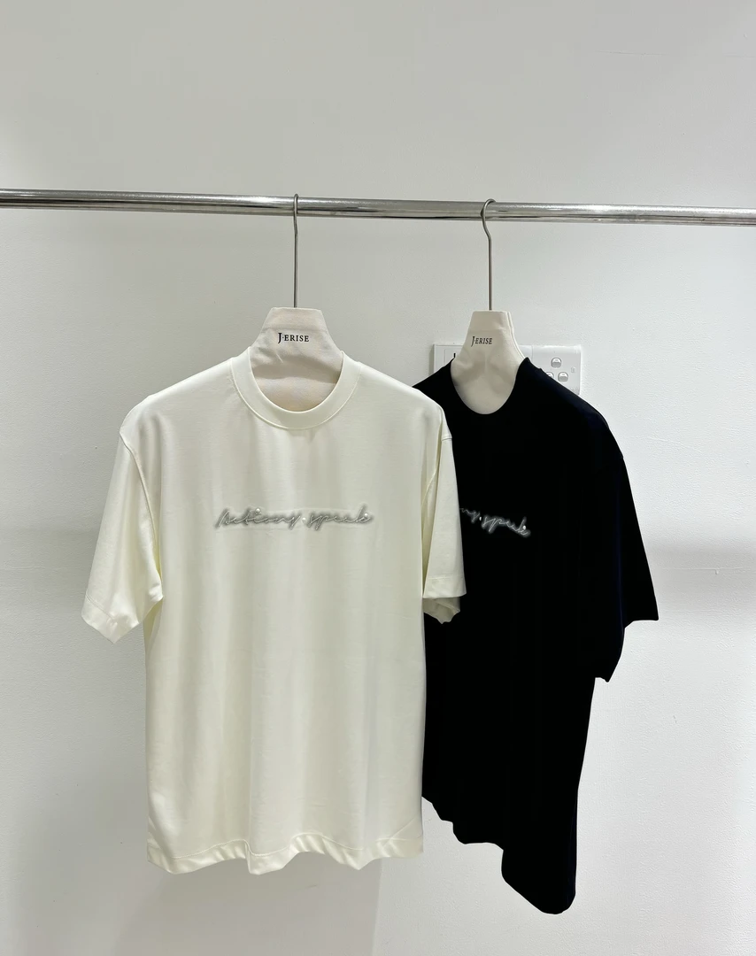 FENGSHU【清仓款】立体字母印花T恤纯色简约宽松男装百搭短袖上衣