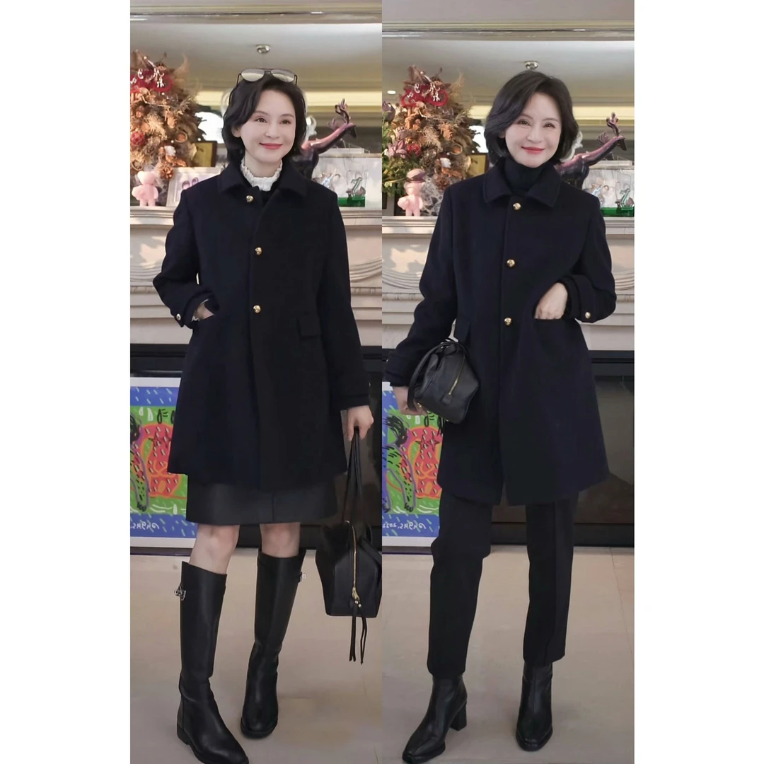 我是摩羯 P家金扣大衣 90支绵羊毛老钱风毛呢保暖秋冬外套