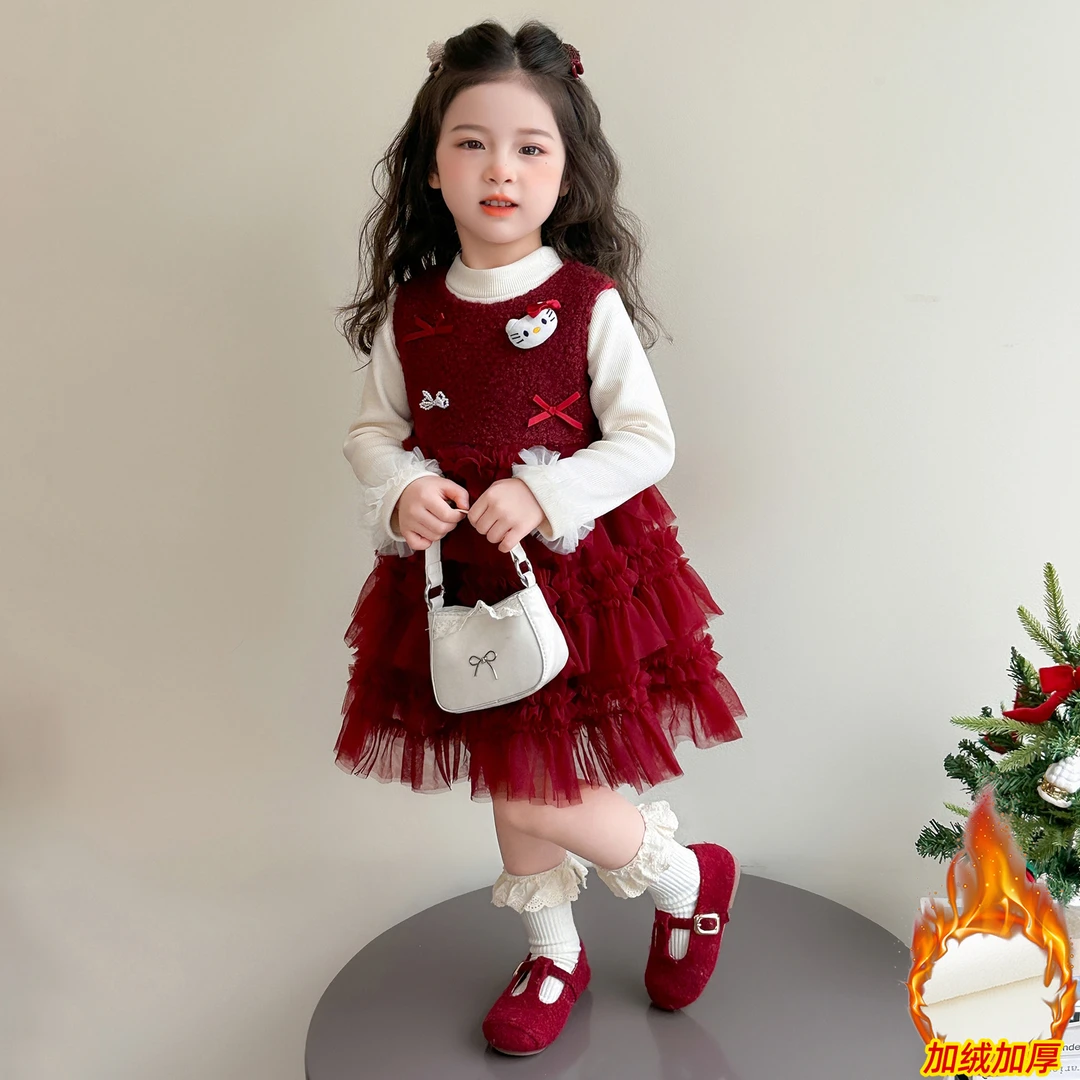 女童连衣裙秋冬季2025新款穿搭长袖裙子巨好看周岁小童女宝宝礼服