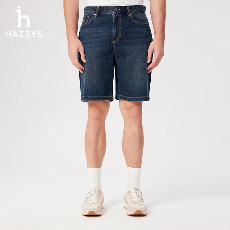 【商场同款】Hazzys哈吉斯男士夏季休闲休闲短裤显瘦牛仔短裤直筒