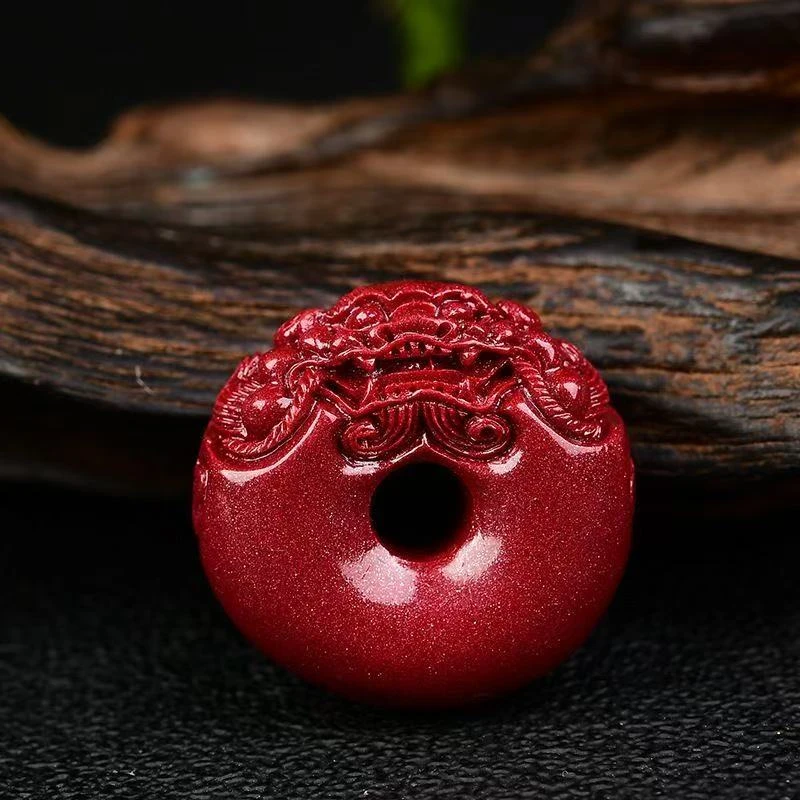 含辰砂工艺品高纯度紫金砂貔貅平安扣