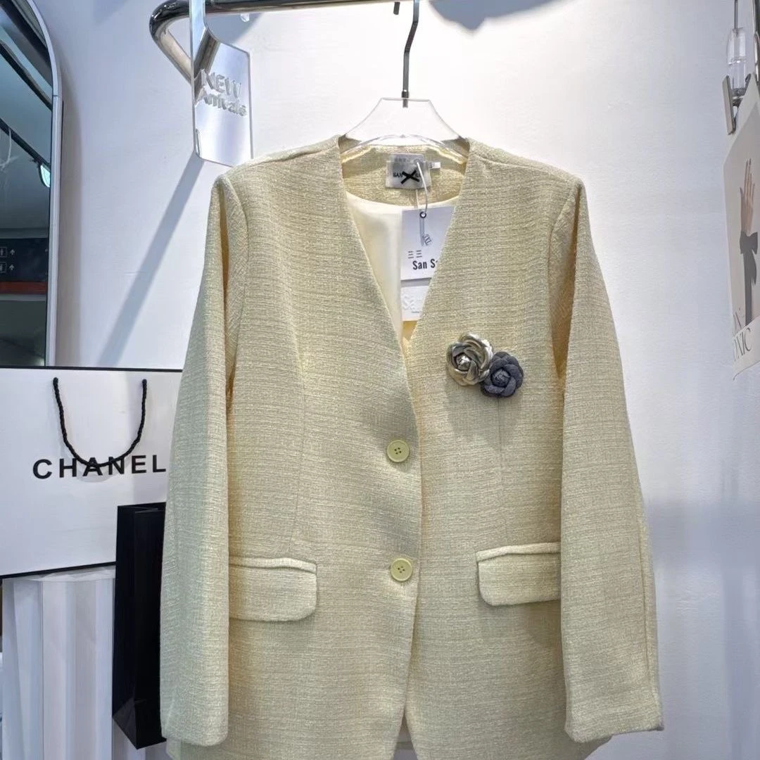 25128网红法式香风白色外套新款名媛高级千金编织气质外套