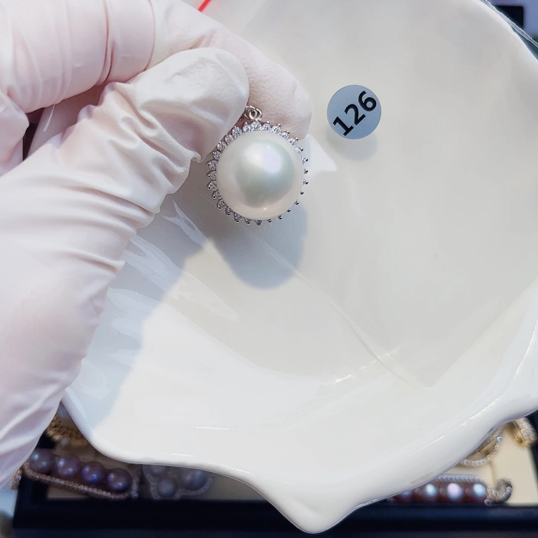 银S925镶嵌淡水珍珠耳饰