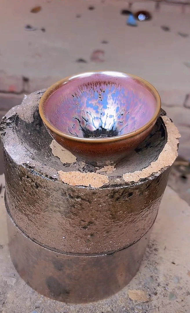 闪购 建窑建盏 彩金鹧鸪斑 茶器主人杯礼盒装带溯源证书 电烧