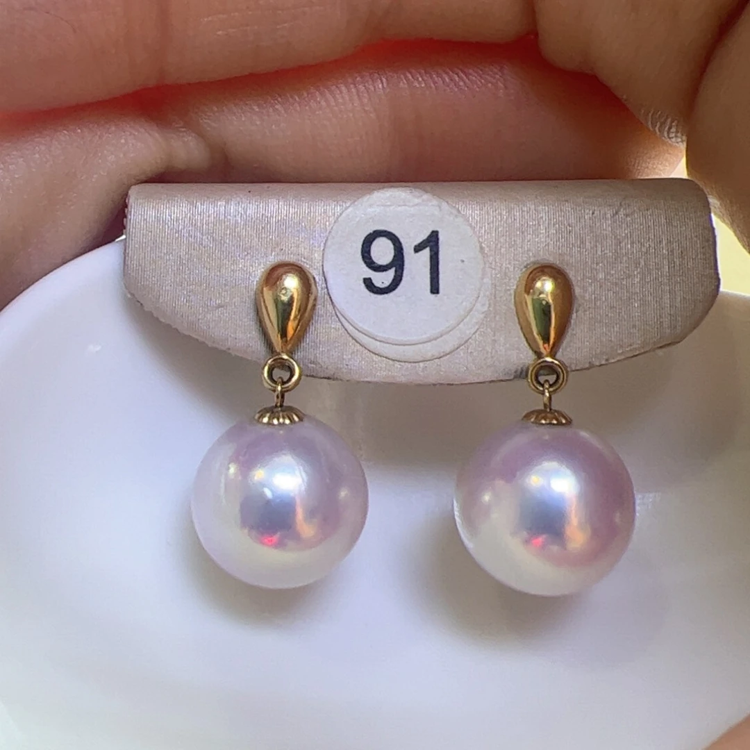 淡水珍珠耳饰18K金镶嵌