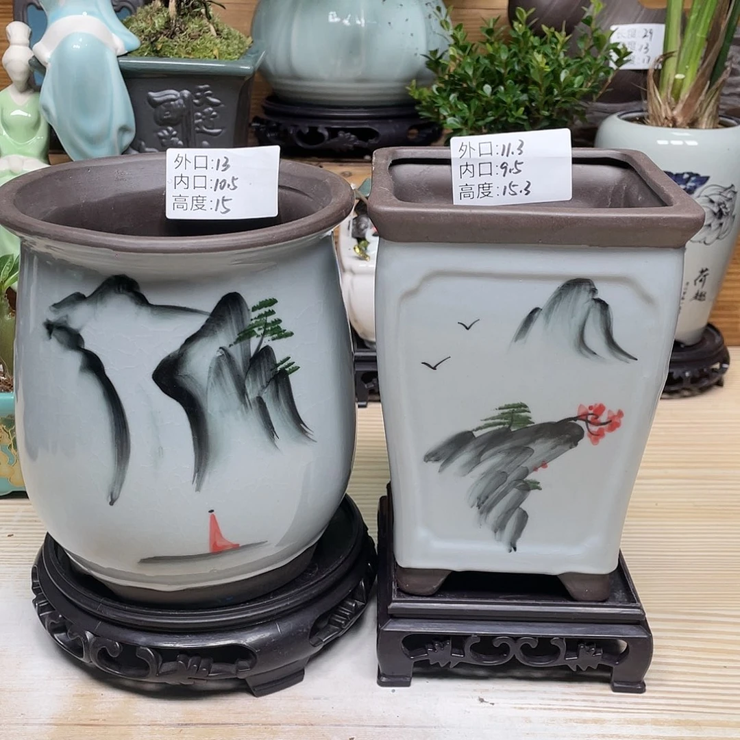 紫砂花盆陶瓷艺术花盆陶瓷