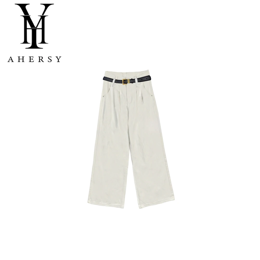 AHERSY-春秋C48季新款高腰垂感显瘦阔腿喇叭裤子B96