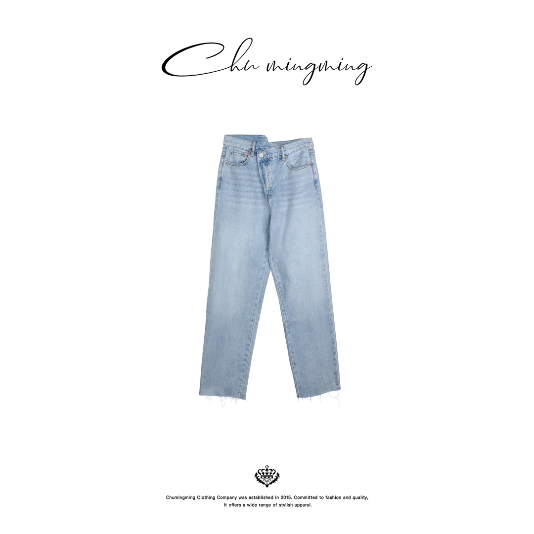 【CHUMINGMING】《浅风》直筒毛边牛仔裤YR25916