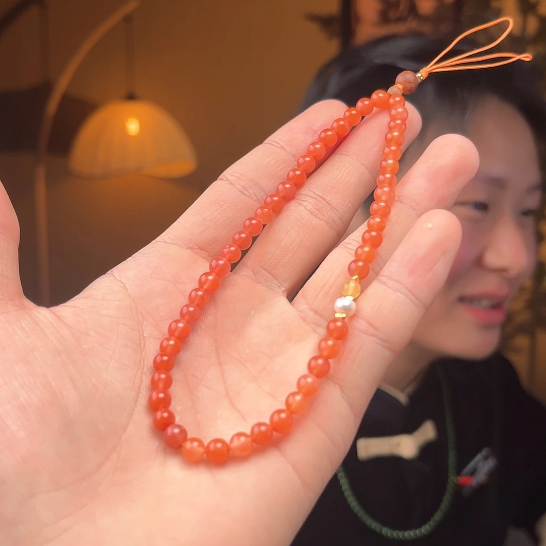 南红玛瑙手链未镶嵌南红手机挂