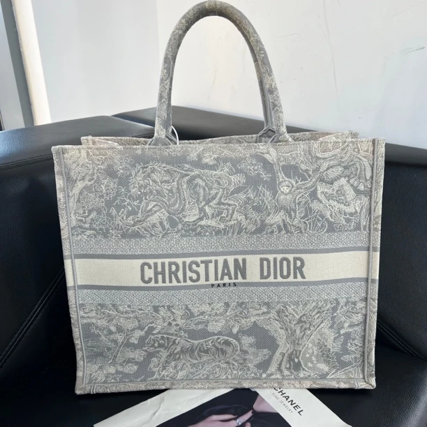 95新 DIOR/迪奥 捐金沉珠/大号book托特包