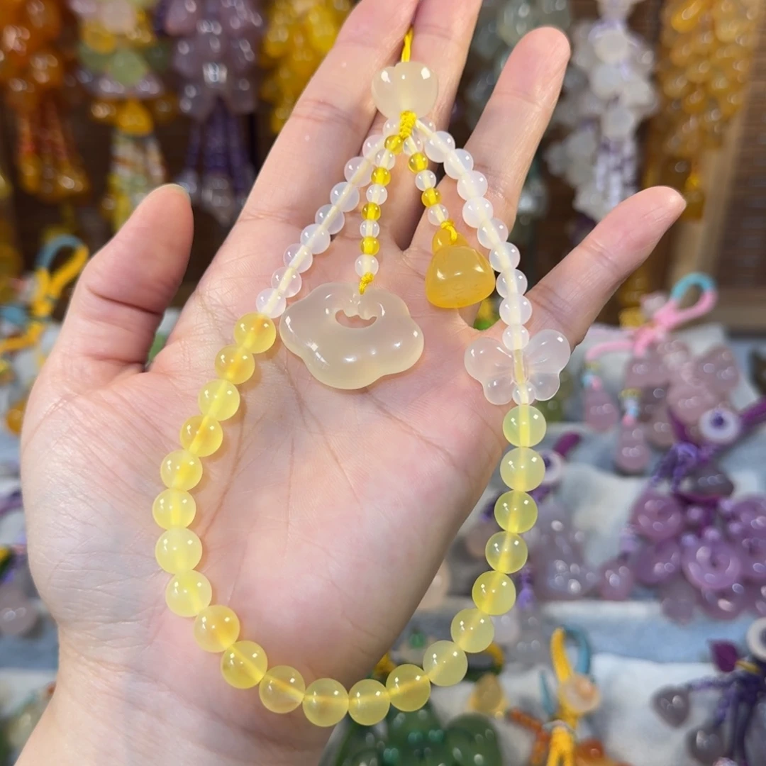 玛瑙/玉髓未镶嵌手机挂件